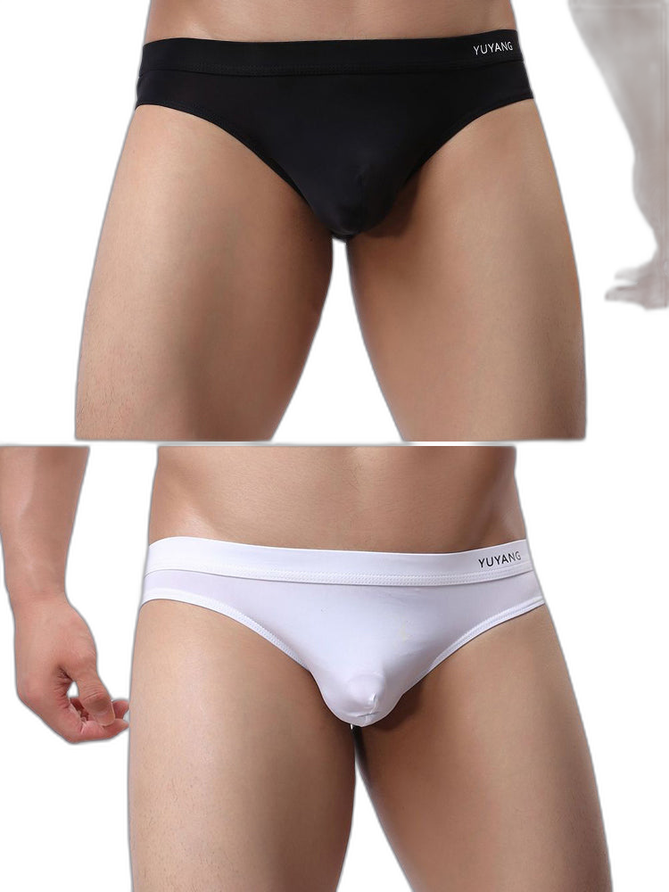 2 Pack Men's Ultra-Thin Ice Silk Briefs