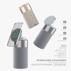 3-in-1 Wireless Charging Station with Bluetooth Speaker & LED Lamp | iPhone AirPods Charger