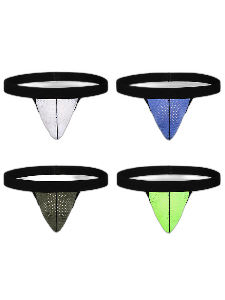 4 Pack Men's Single Pouch Ice Silk Sexy Thong