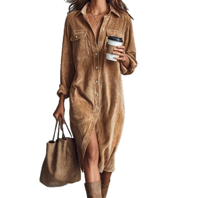 The Chic Edit – Women’s Button-Down Collar Casual Dress