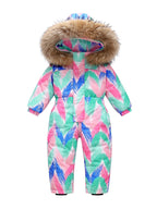 New-style Winter Down Jacket Thickened Children's One-piece Ski Suit