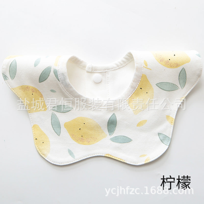 Pure Cotton 360° Rotatable Baby Bib - Petal-Shaped Drool Bib
