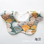 Pure Cotton 360° Rotatable Baby Bib - Petal-Shaped Drool Bib
