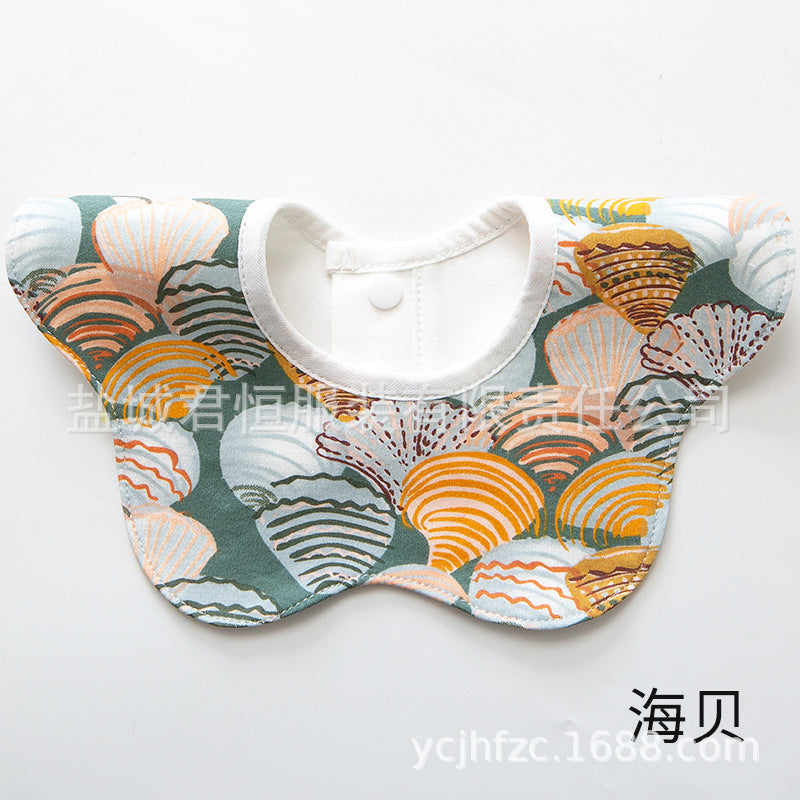 Pure Cotton 360° Rotatable Baby Bib - Petal-Shaped Drool Bib