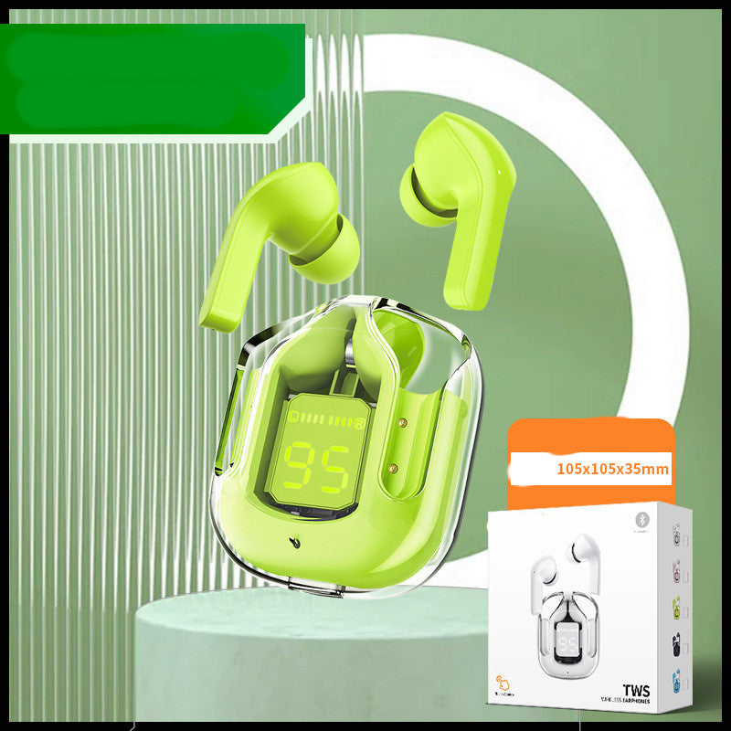 Premium Mini Transparent Wireless Earbuds - Bluetooth 5.3 ENC Noise Cancelling Headphones with Digital Display
