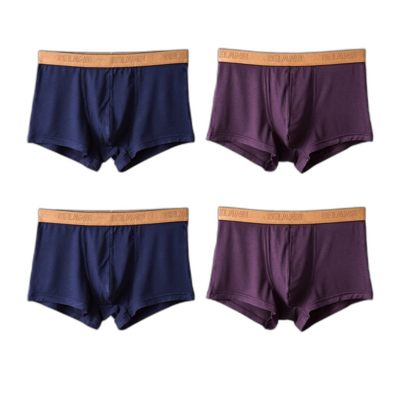 Modal Ultra-soft Solid Mid-waist Men's Boxer Briefs