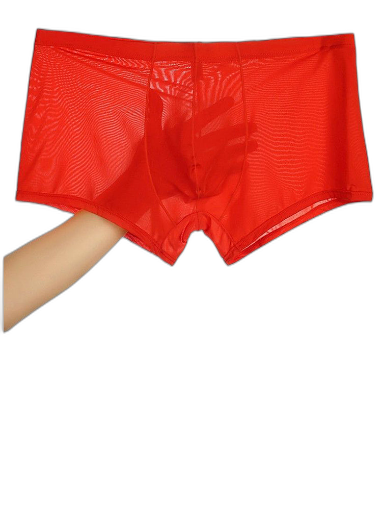 Thin Breathable Ice Silk U Convex Boxers for Men