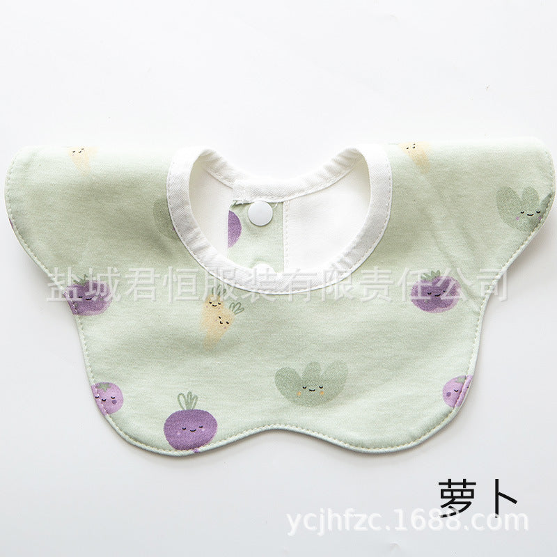 Pure Cotton 360° Rotatable Baby Bib - Petal-Shaped Drool Bib