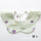 Pure Cotton 360° Rotatable Baby Bib - Petal-Shaped Drool Bib
