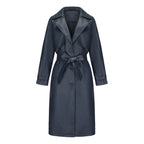 Women's Long, Loose-fit Classic Trench Coat With A Lapel And Belt