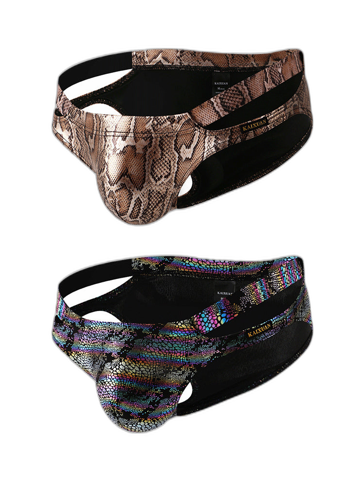 2-pack Men's Snake Print Hollow Briefs