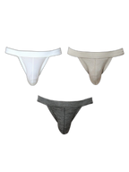 3 Pack Men's Breathable Mesh Odor-Resistant Solid Color Sexy Briefs