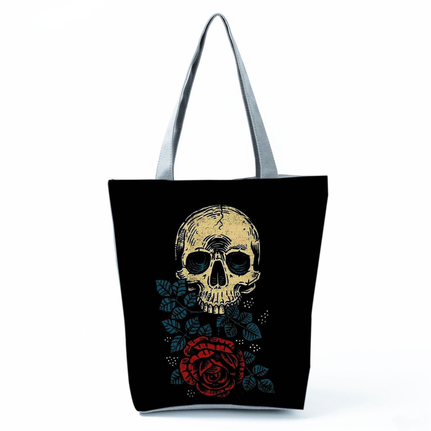 Portable Large Capacity Skull Printed Handbag
