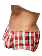 Mens Plaid Front Pouch Boxer Shorts