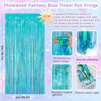 ABAOWO Mermaid Birthday Decorations Kit – Under the Sea Party Supplies with Balloons, Fringe Backdrop, and Banner