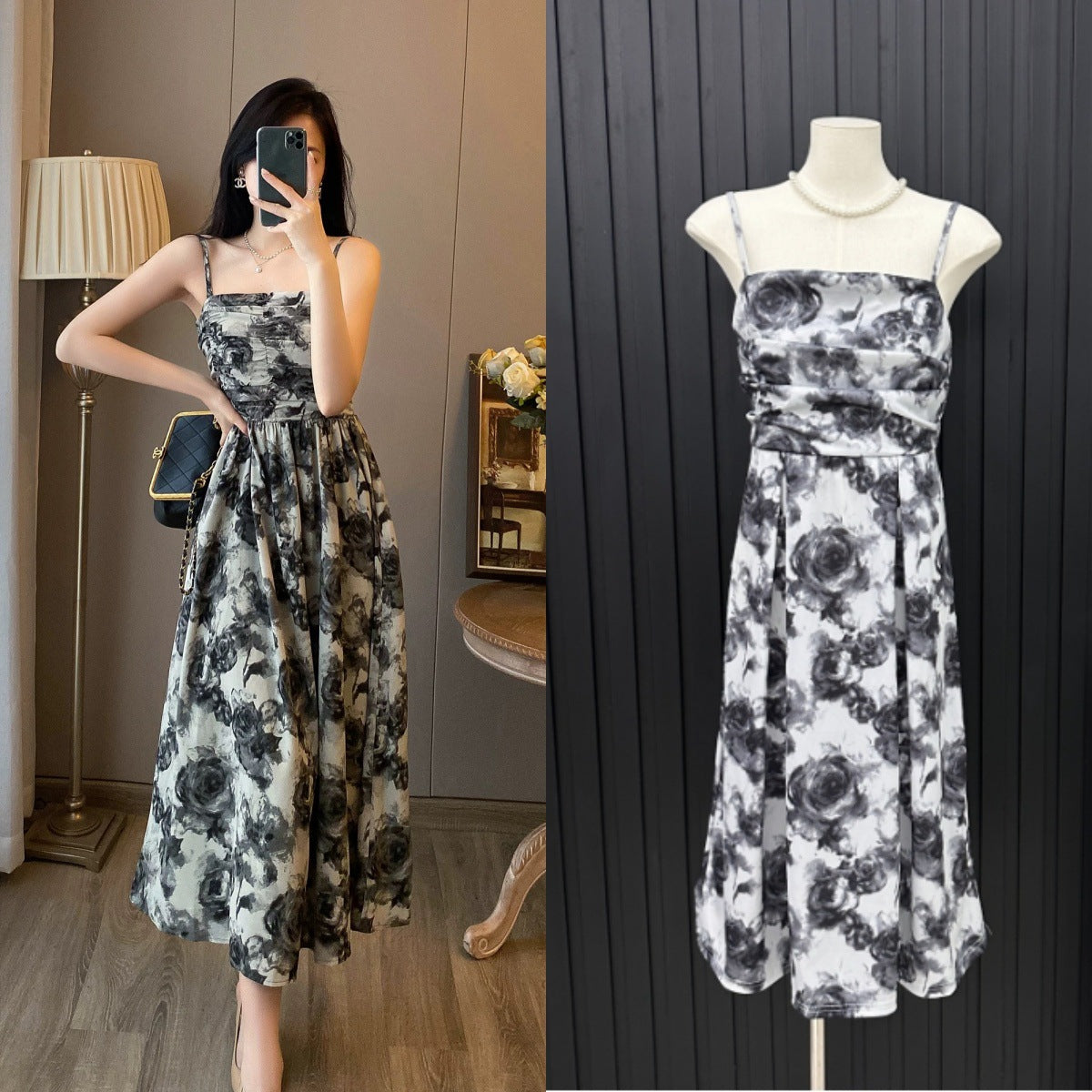 Laid-back Ink-wash Slip Dress