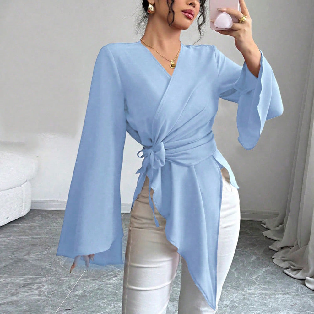 Women's Autumn New Collection Light Mature-Style Satin Top