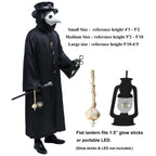 Absolute Vibe Plague Doctor Mask & Hat Combo — Halloween Steampunk Cosplay Set (L, WHITE-001)
