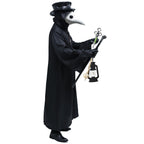 Absolute Vibe Plague Doctor Mask & Hat Combo — Halloween Steampunk Cosplay Set (L, WHITE-001)