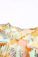 Abstract Printed Long Sleeve Blouse