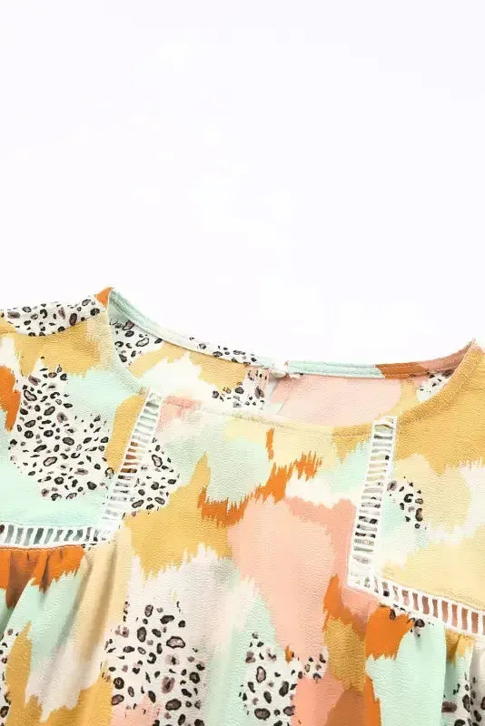 Abstract Printed Long Sleeve Blouse