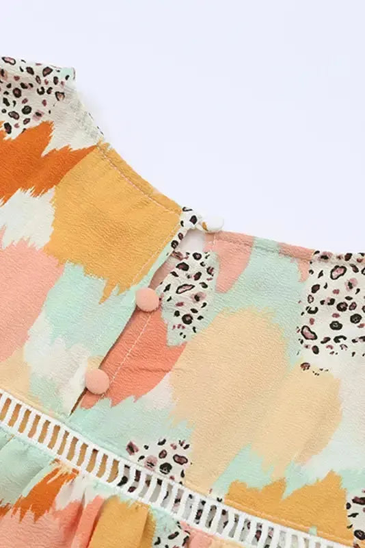 Abstract Printed Long Sleeve Blouse