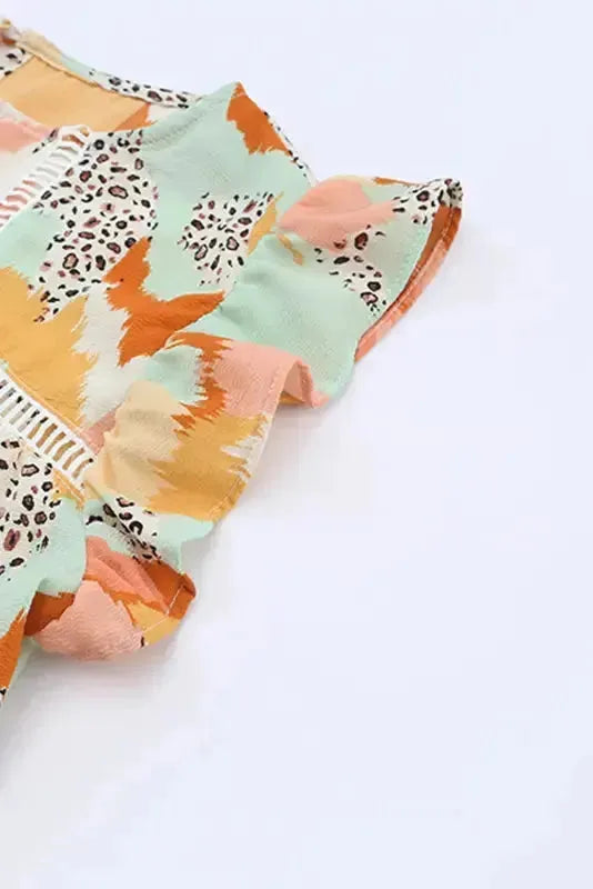 Abstract Printed Long Sleeve Blouse