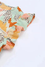 Abstract Printed Long Sleeve Blouse