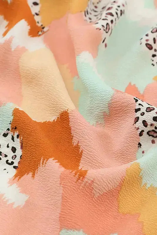 Abstract Printed Long Sleeve Blouse