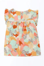 Abstract Printed Long Sleeve Blouse