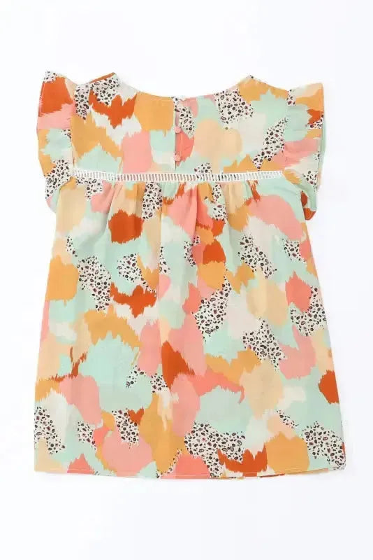 Abstract Printed Long Sleeve Blouse