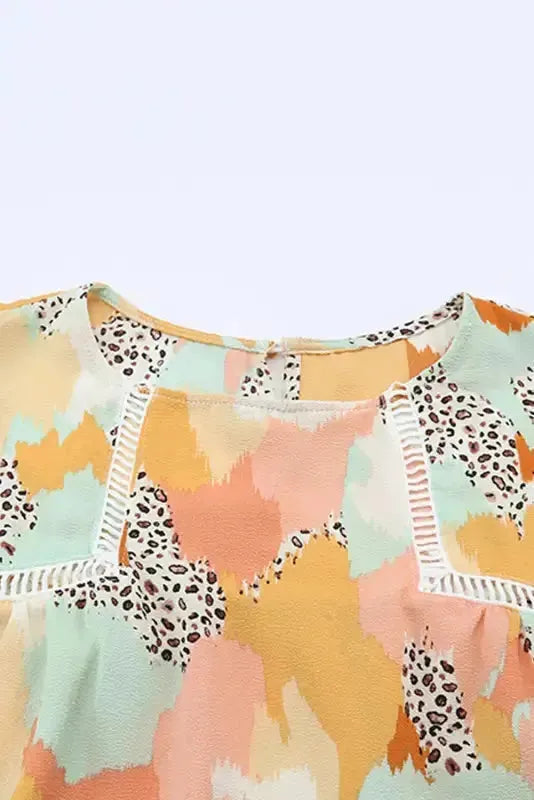 Abstract Printed Long Sleeve Blouse