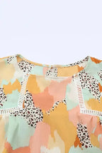 Abstract Printed Long Sleeve Blouse