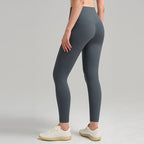 Womens High-Waist Butt-Lifting Fleece-Lined Nude-Feel Sports Tight Yoga Pants