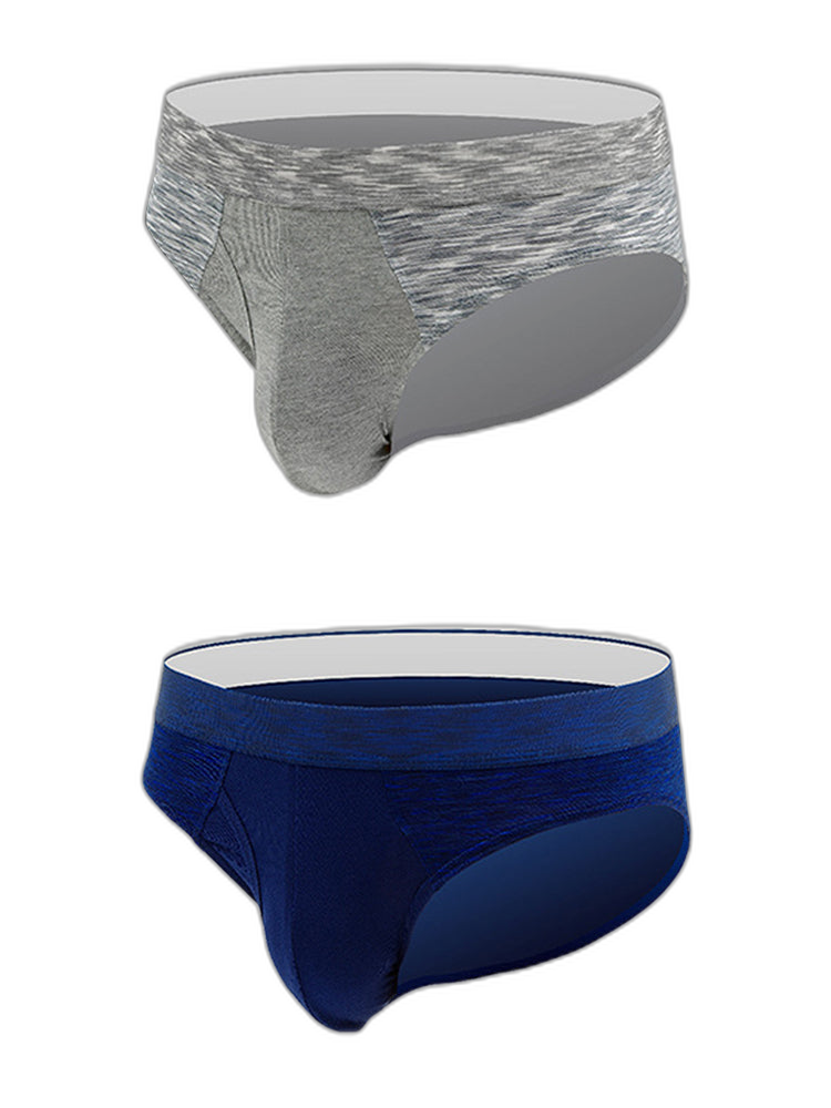 2 Pack Men's Breathable Spell Color Butt Lifting Briefs