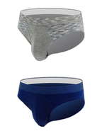 2 Pack Men's Breathable Spell Color Butt Lifting Briefs