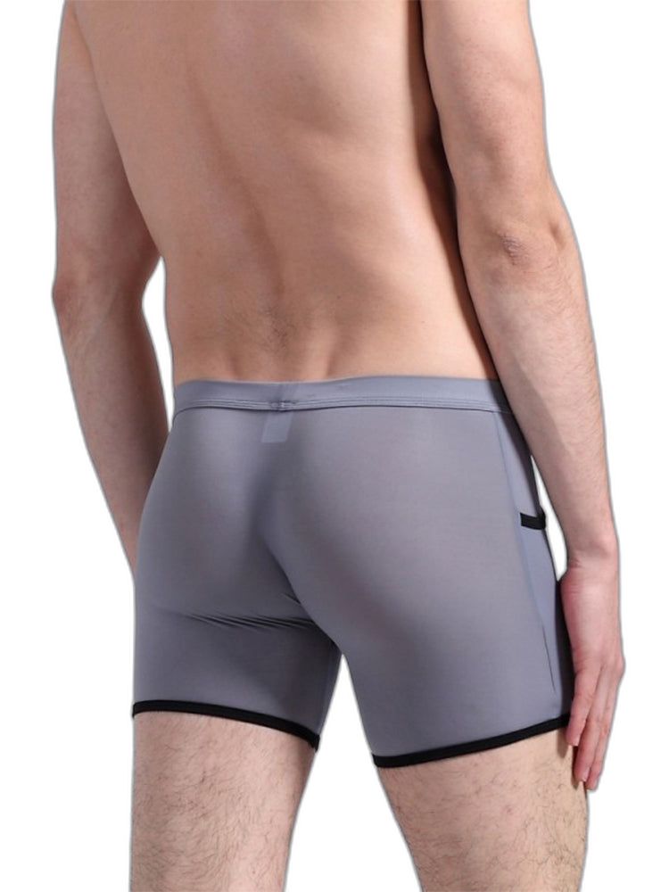 3 Pack Men's Long Leg Boxer Briefs Made of Ultra-Thin Ice Silk with Anti-Wear Elastic