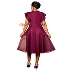 Women’s Summer Mesh Dress – Butterfly Sleeve Ruffles, Elegant Party & Wedding Guest Outfit