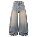 Camouflage Patchwork Star Patch Jeans For Men And Women Couples