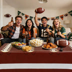 Accevo Football Party Decorations: Disposable Tablecloths 54 x 108 Inch, 2 Pack – Touchdown Theme
