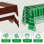Accevo Football Party Decorations: Disposable Tablecloths 54 x 108 Inch, 2 Pack – Touchdown Theme