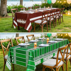 Accevo Football Party Decorations: Disposable Tablecloths 54 x 108 Inch, 2 Pack – Touchdown Theme