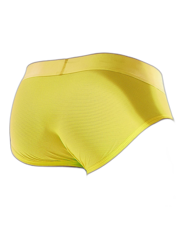 Men's Solid Color Mesh Breathable Sports Fitness Briefs