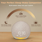 Acedeck Sound Machine Alarm Clock – 25 Sleep Sounds, Gentle Wake, Bluetooth Speaker, Putty