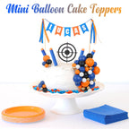 Acmee 115 PCS Ball Cake Toppers – Navy Blue, Orange, White & Gold Foam Ball Picks