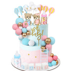 Acmee 47 Pcs Bear Cake Toppers – Gender Reveal & Baby Shower Decoration Kit
