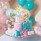 Acmee 47 Pcs Bear Cake Toppers – Gender Reveal & Baby Shower Decoration Kit