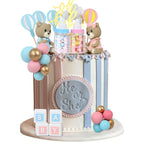 Acmee 47 Pcs Bear Cake Toppers – Gender Reveal & Baby Shower Decoration Kit