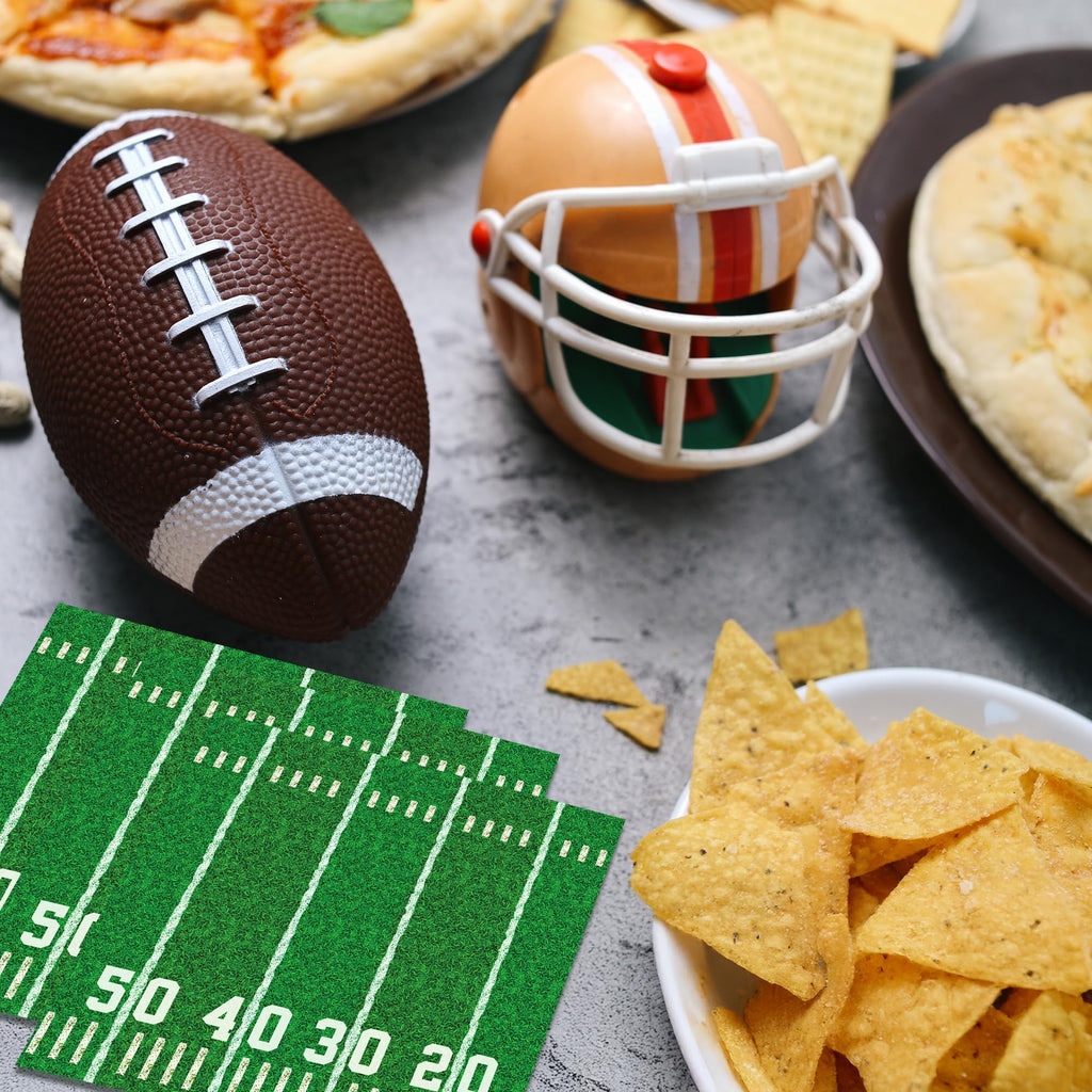 Actilize 100-Pack Football Party Napkins – 2 Designs, 6.5-Inch Disposable Napkins
