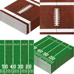 Actilize 100-Pack Football Party Napkins – 2 Designs, 6.5-Inch Disposable Napkins